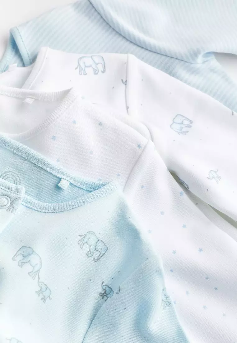 Buy NEXT 4 Pack Elephant Baby Sleepsuits 2024 Online ZALORA