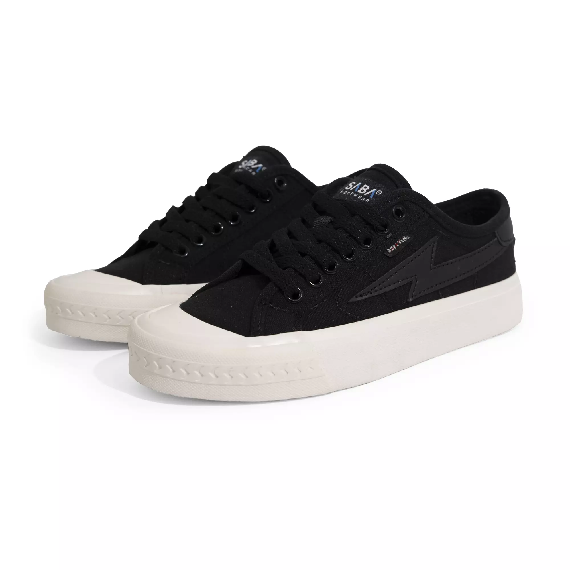 SABA Titan All Black White - Sepatu Sneakers Casual Pria Wanita