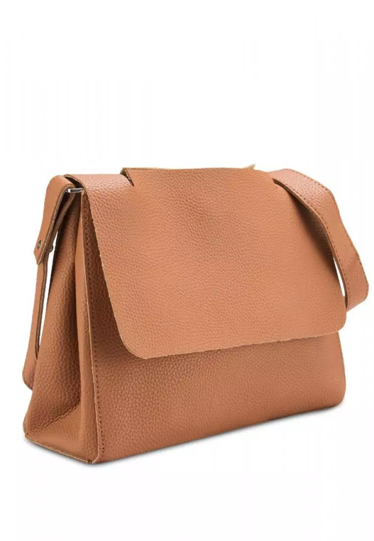 Simple Front Flap Shoulder Bag A10110-0BW