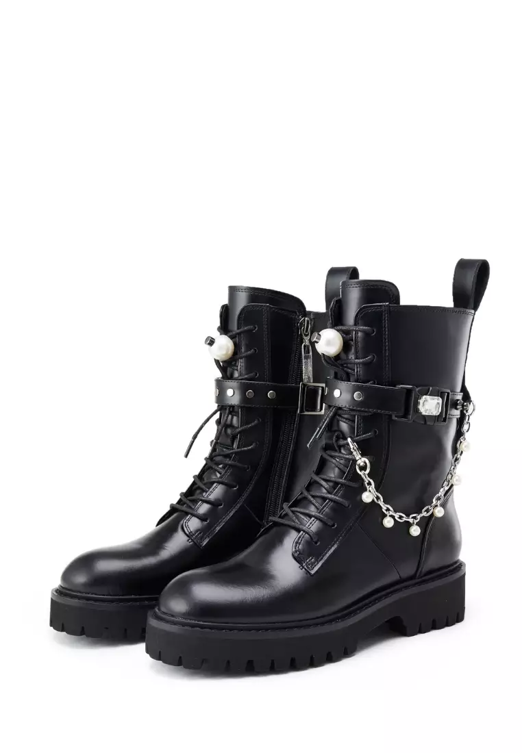 Chain biker store boots