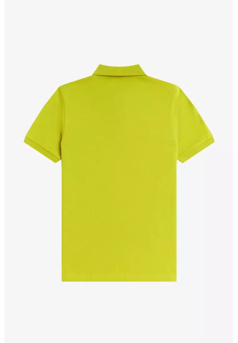 Fred Perry M6000 The Fred Perry Shirt (Tennis Ball Yellow / Ecru / French Navy)