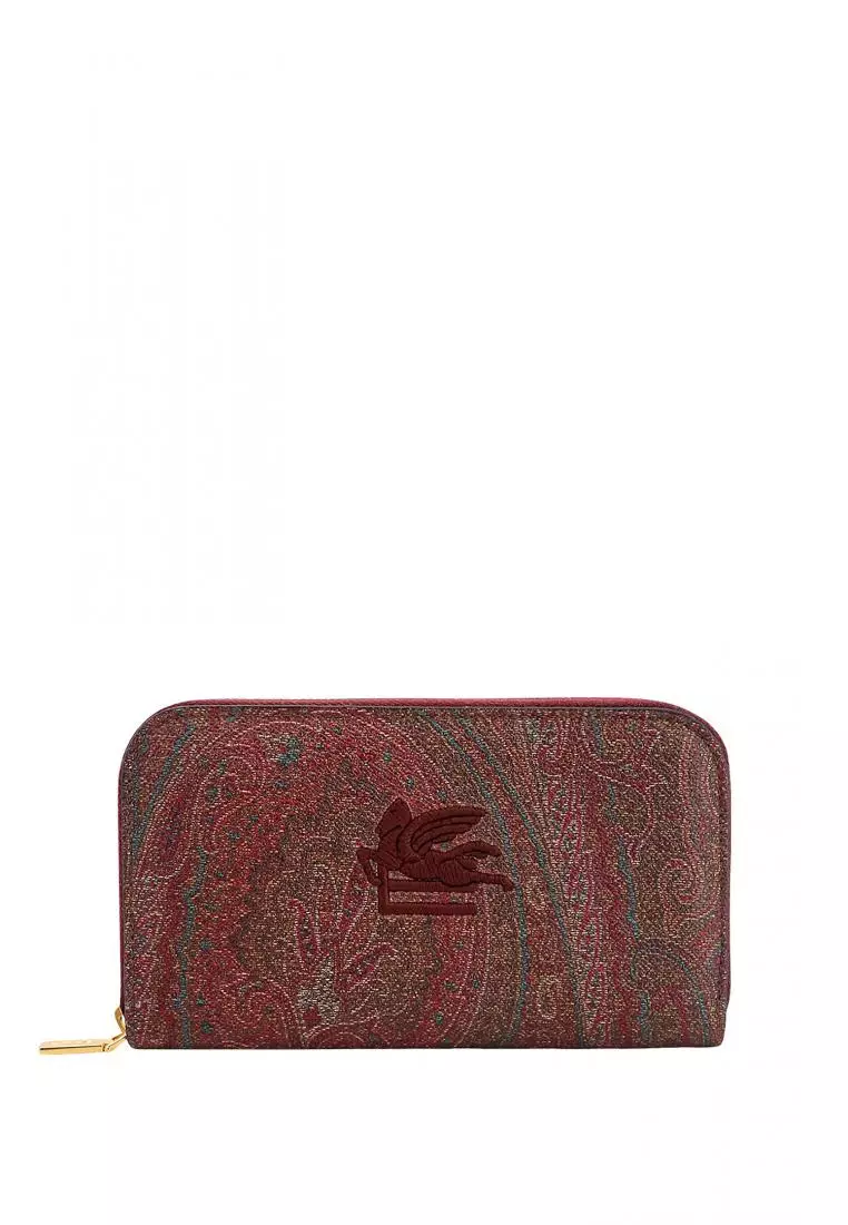Buy Etro ETRO - Paisley fabric wallet with embroidered Etro Pegaso