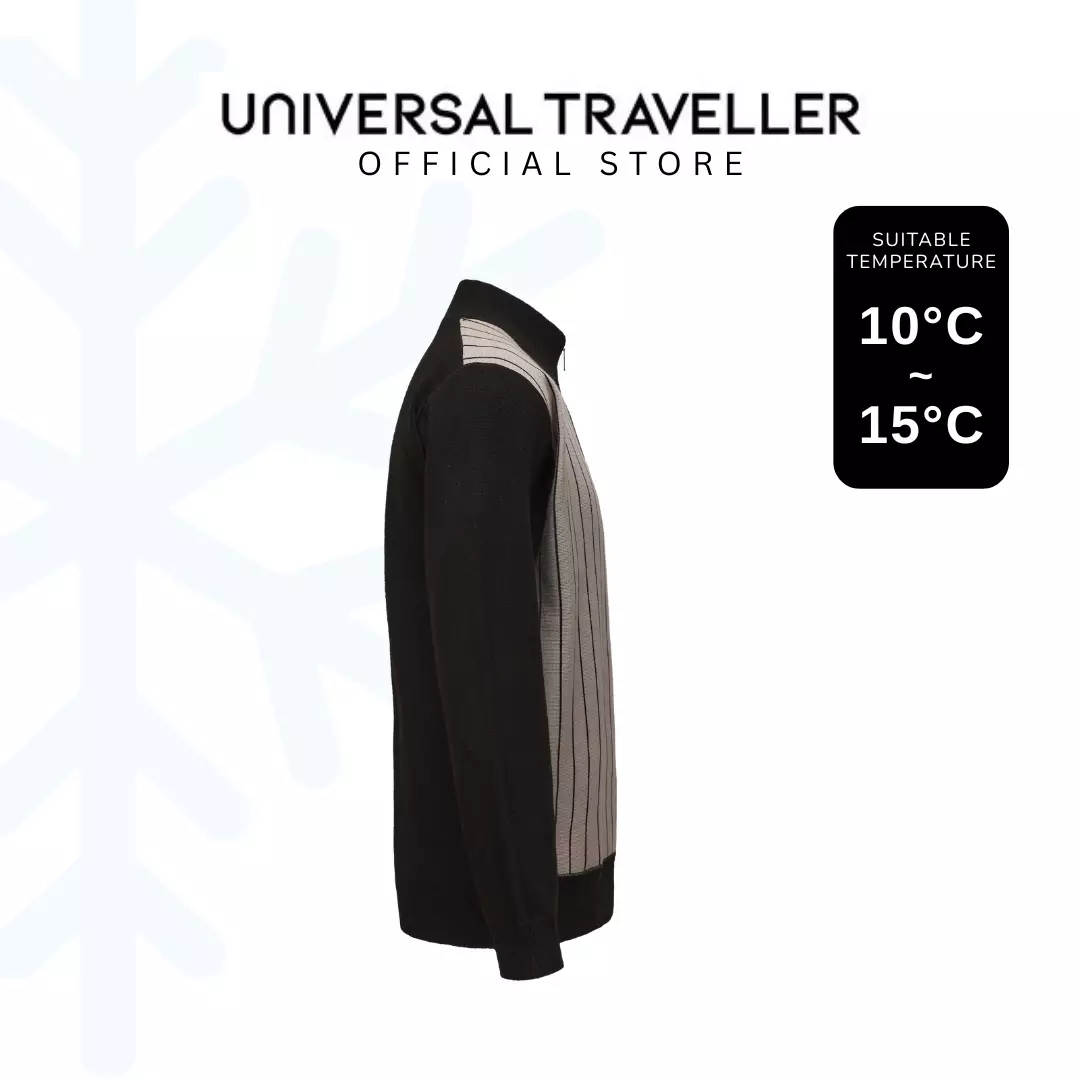 UNIVERSAL TRAVELLER MOCK NECK HENLEY KNITTED SWEATER KS25044