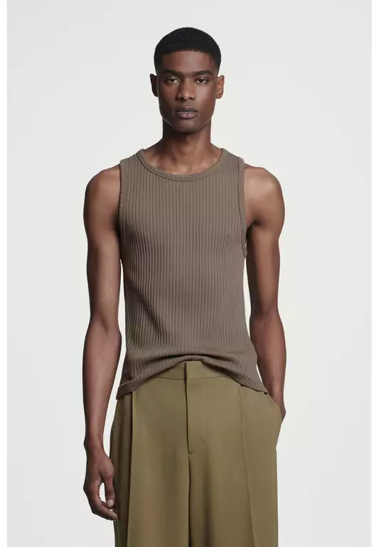 SLIM RIBBED COTTON TANK TOP