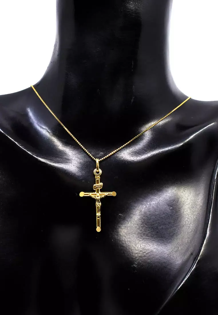 18K Japan Made Yellow Gold Necklace and Pendant