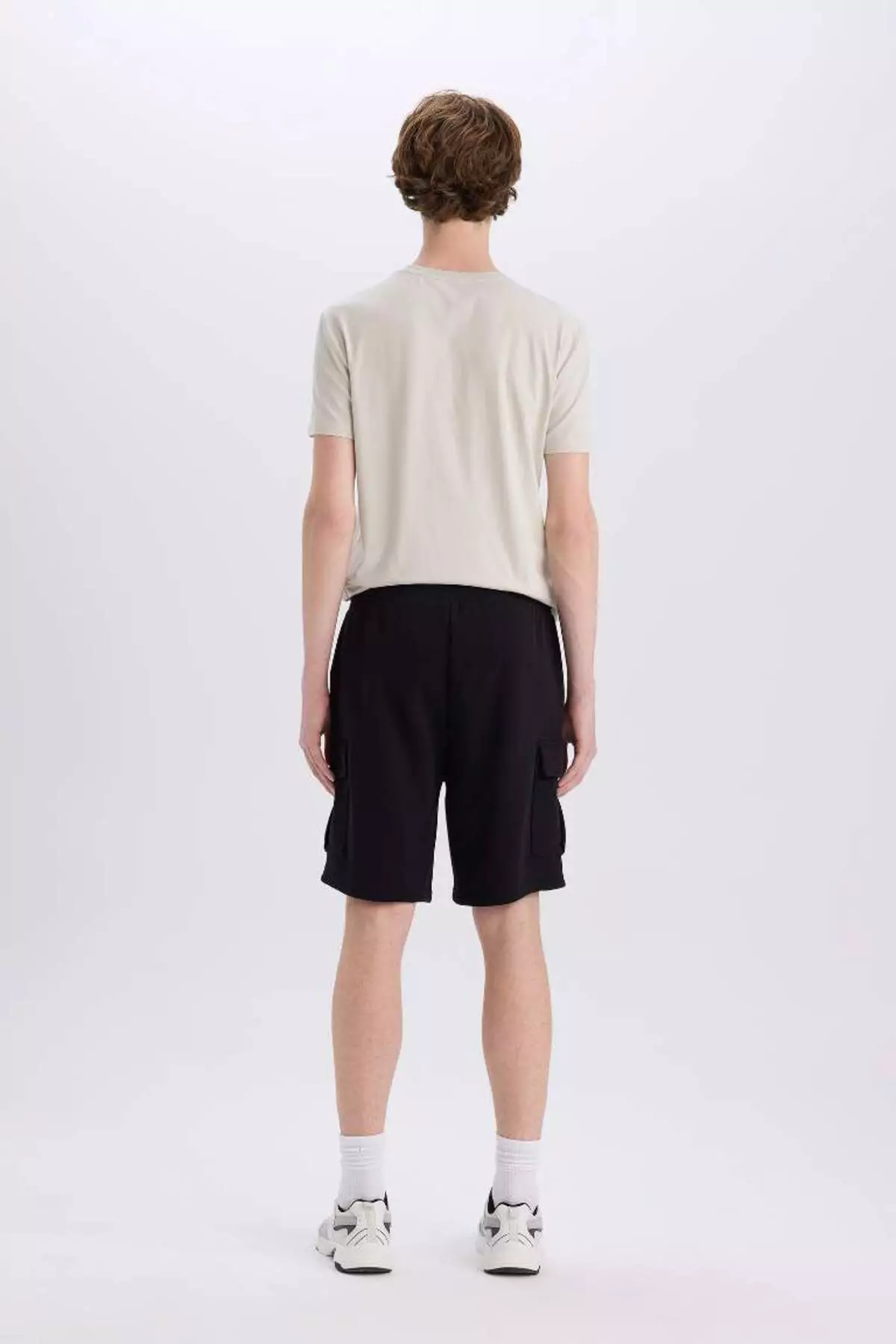 Regular Fit Waist Lace up Cargo Pocket Shorts D9494Ax25Sm