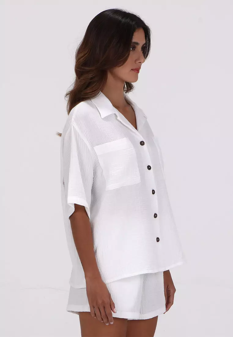 GSH LAYOVER SHORT SLEEVE SHIRT OFF WHITE