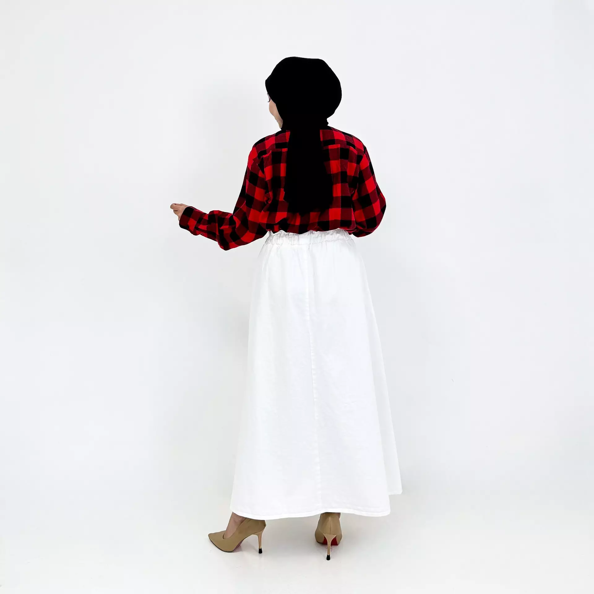 Kemeja Flanel [Merah Hitam] Atasan Lengan Panjang Wanita Special Kemerdekaan