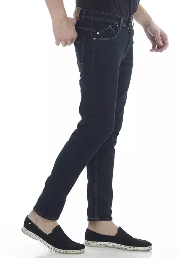2Nd RED Celana Jeans Pria Slim Fit Eternity Black ZA133260