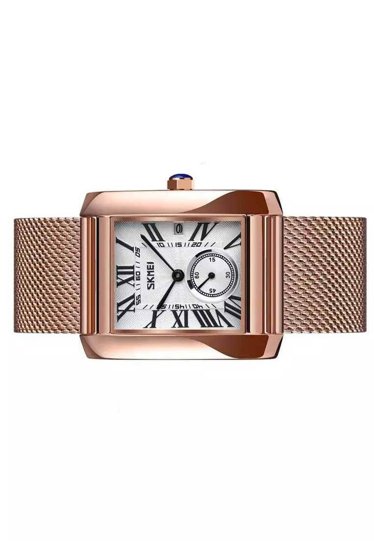 Jam Tangan Casual Analog Pria Water Resistant 30m Strap Tali Material Stainless Steel WQ23 ORIGINAL