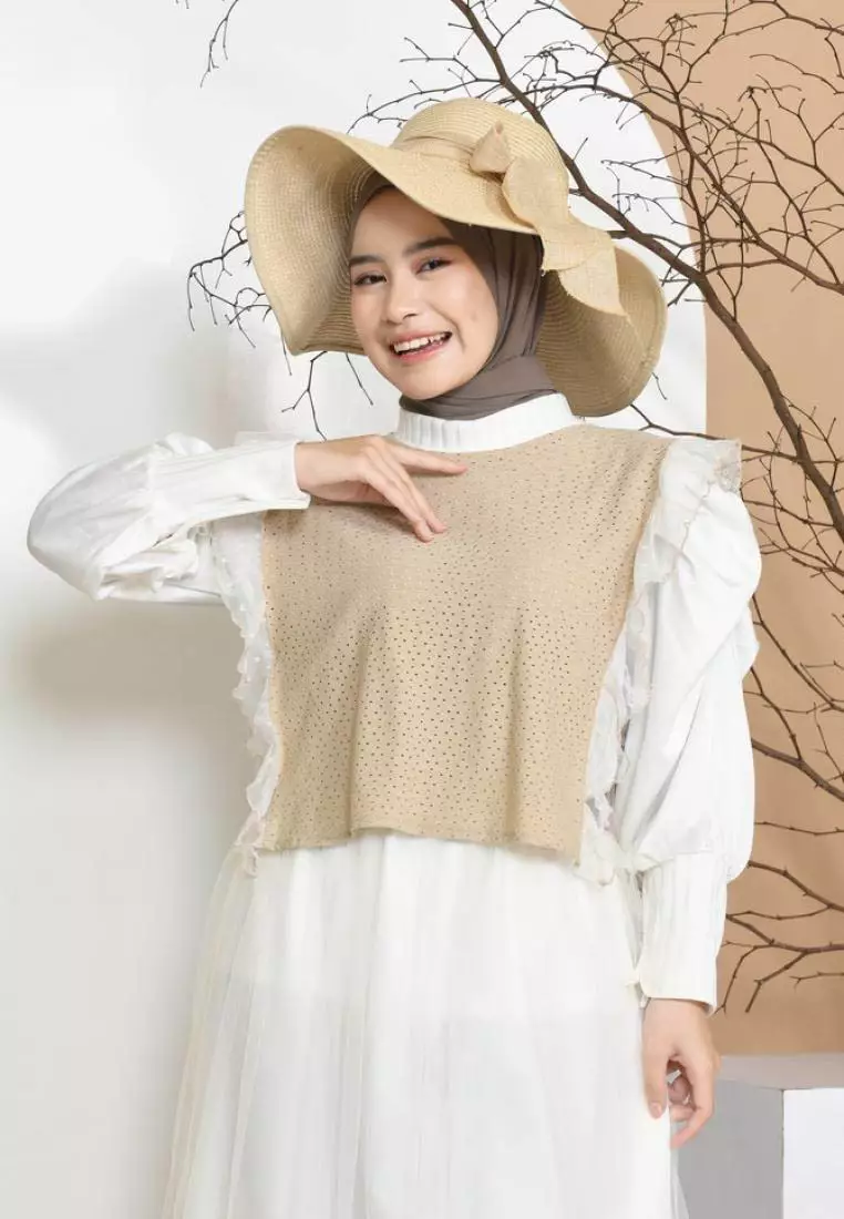 Vivy Vintage Vest - Oat-Tile M18672 R41S4