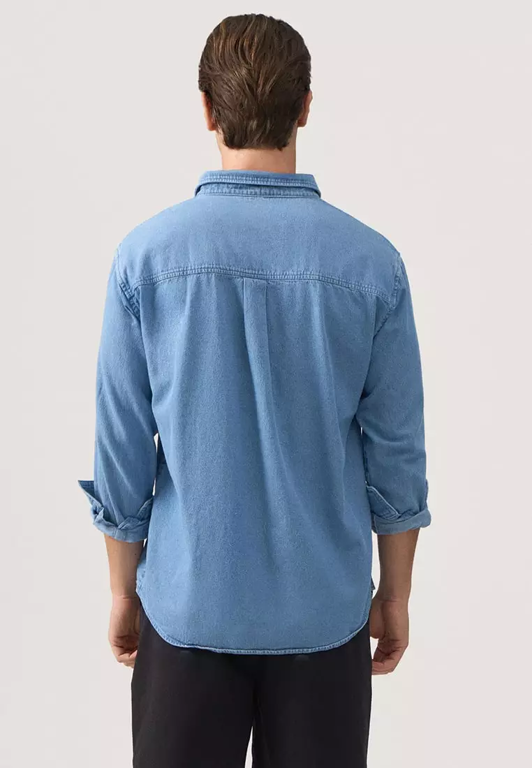Long Sleeves Light Denim Shirt