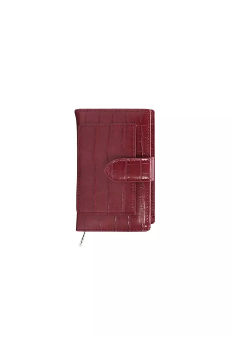 Dompet Wanita Lipat Kecil Karina Wallet Bahan Kulit ORIGINAL - Red