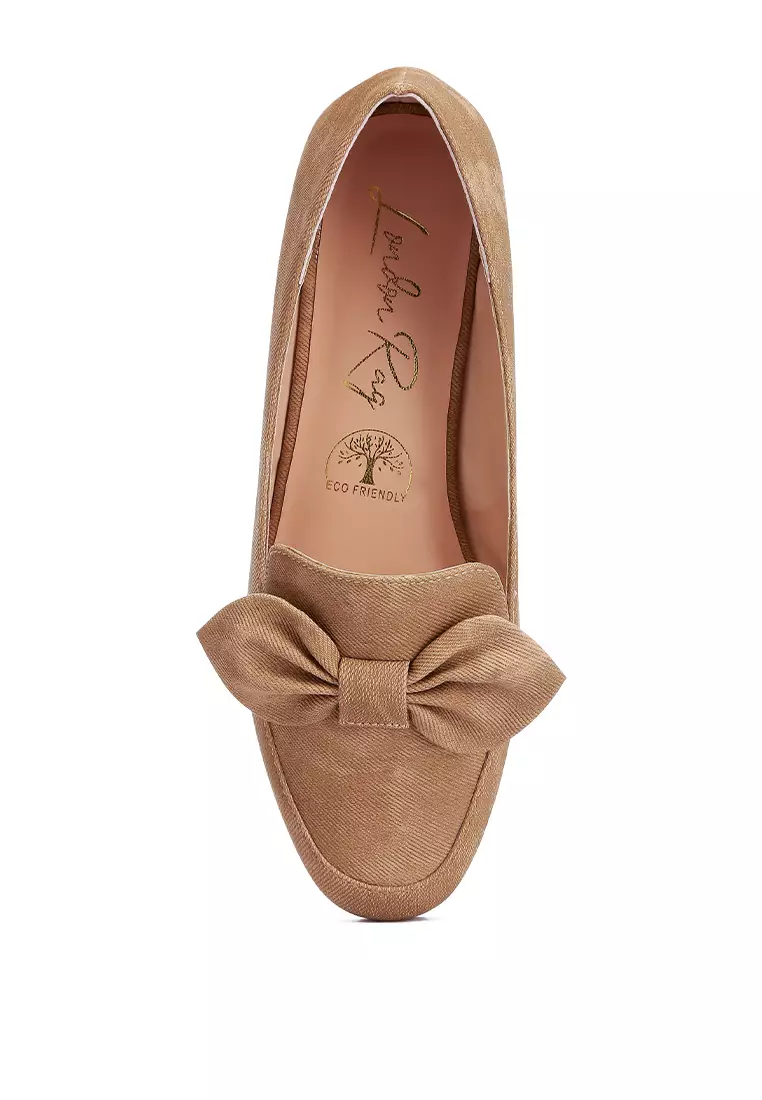 Sepatu Loafer Berhias Busur Tan