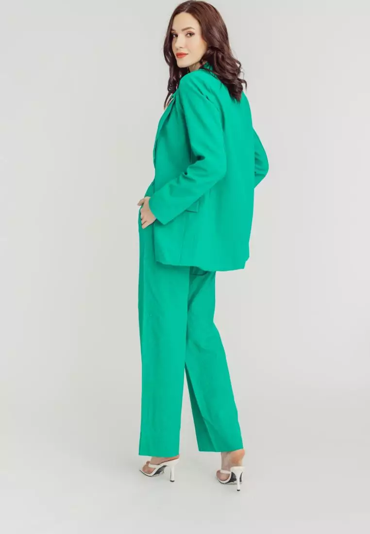 Buy Love, Ara Augustine Green Elastic Side Waist Straight Cut Trouser ...