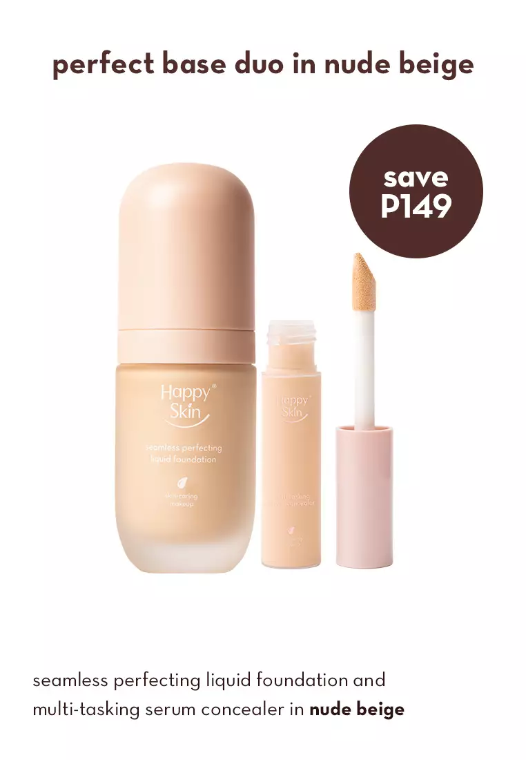 Discount on Happy Skin  shoes - SKU: Off Duty Perfect Base Duo: Foundation and Concealer in Nude Beige
