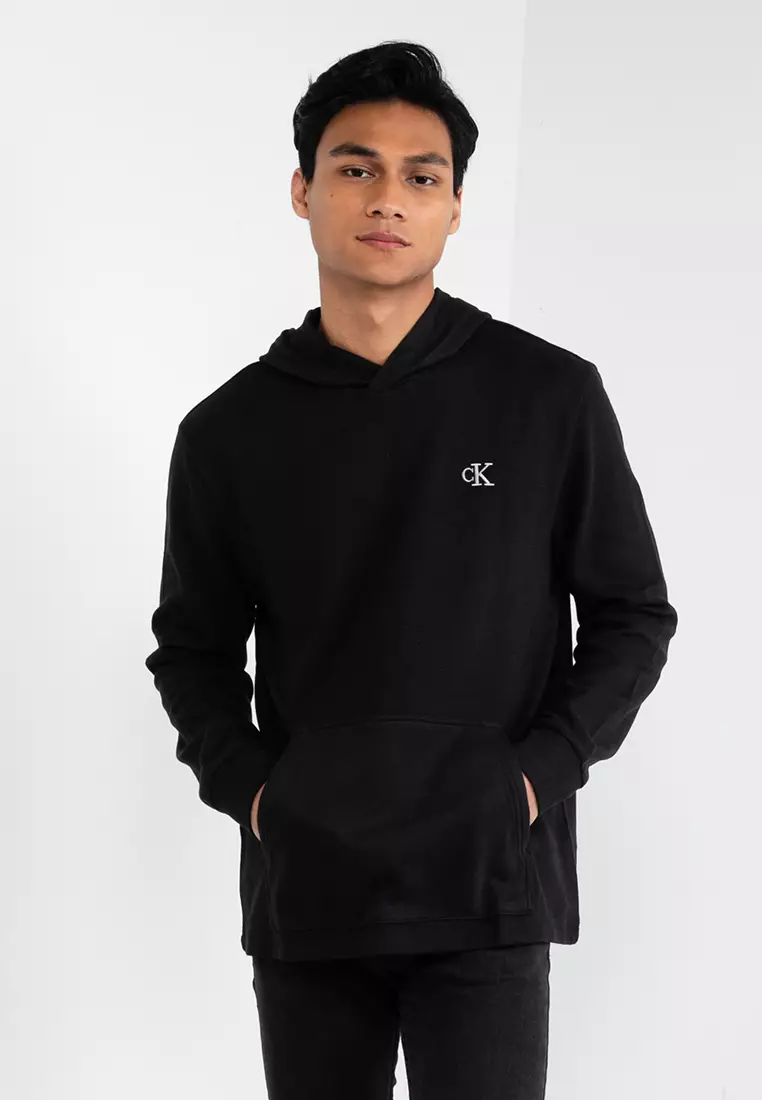 Calvin Klein Jeans monogram chest logo oversized t-shirt in black