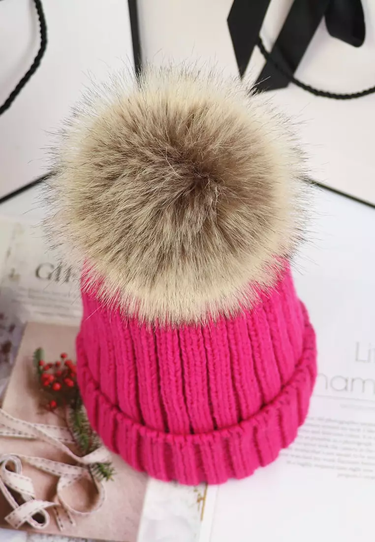 Fur best sale knit hat