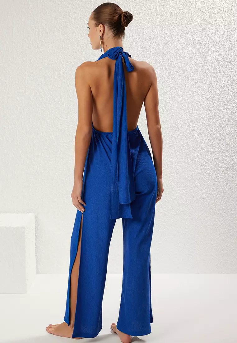 Long Jumpsuit with Tie Detail