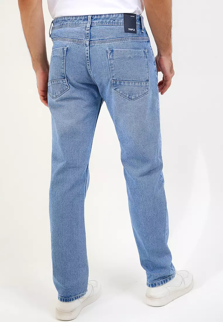 TRIPLE Celana Jeans Non Stretch Regular Fit Medium Wash (191 888 05 BWD)