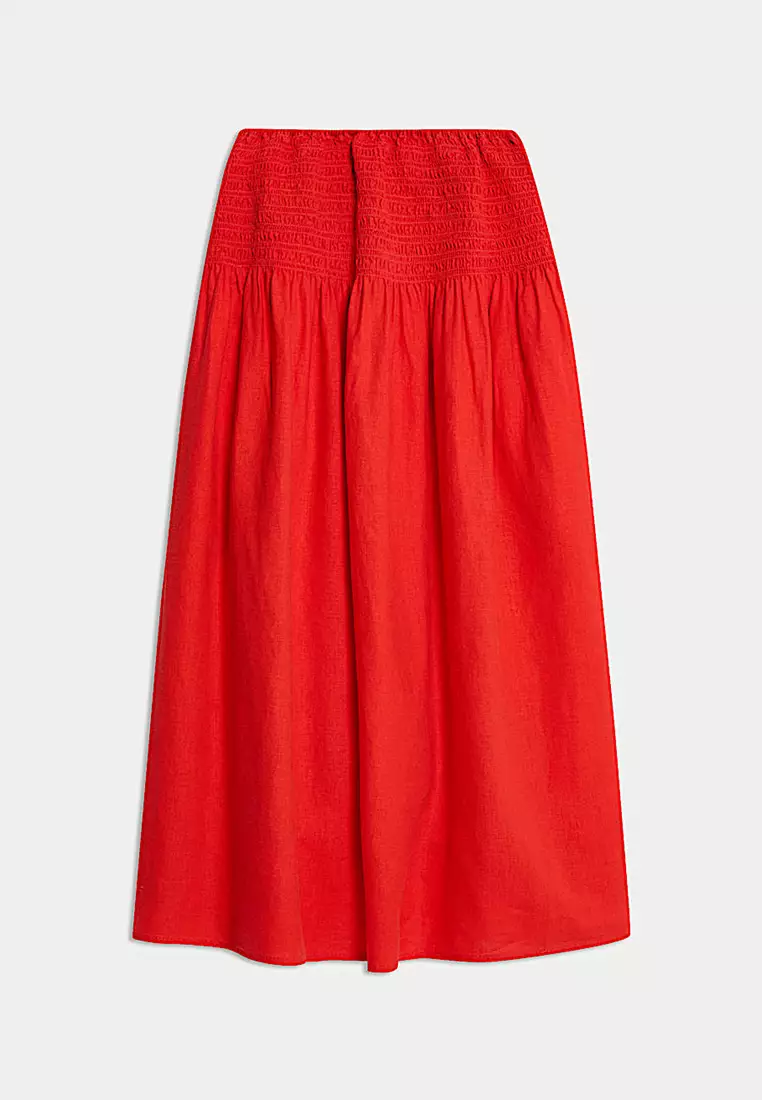 Linen Rich Maxi A-Line Skirt