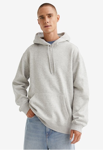 H&M grey Relaxed Fit Hoodie 80DE7AA4A30106GS_1
