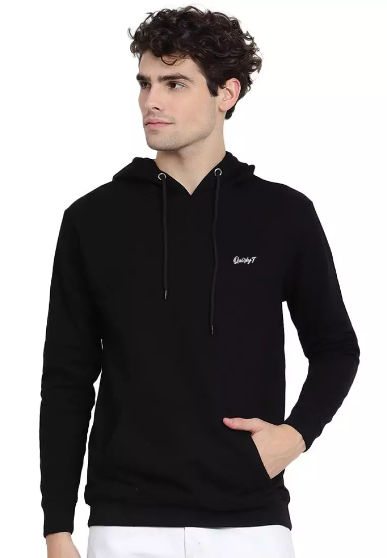 Mens Hardcore Skull Graphic Print Black Cotton Relaxed Fit Training Hoodie