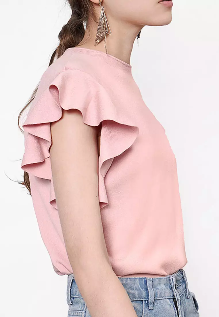 Ruffled Knit Top