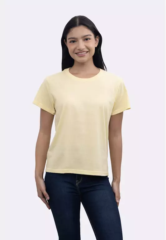 Ladies Yellow Round Neck T-Shirt