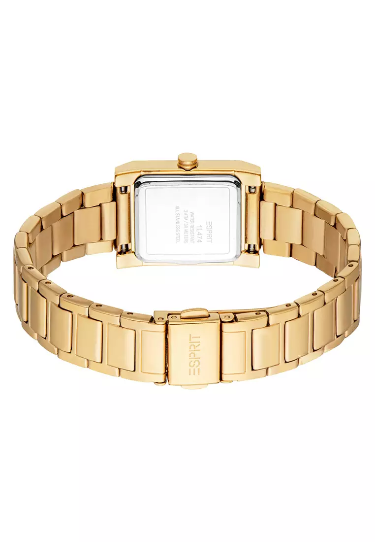 Esprit Roma Gold Stainless Steel Analog Quartz Watch For Women ES1L474M0025