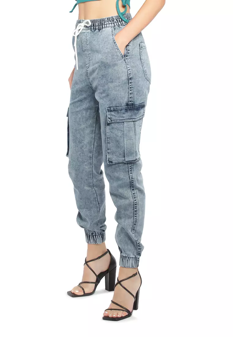 Light Blue Skinny Fit Joggers