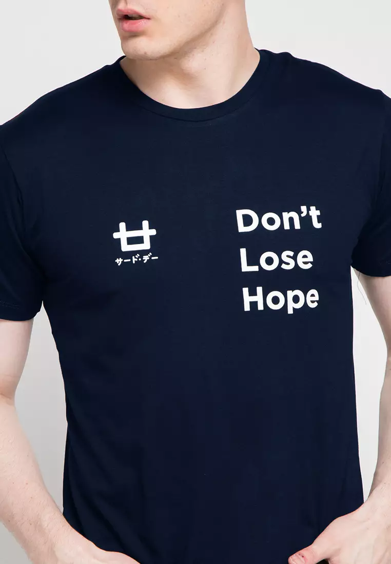 MTI29 Kaos Pria Distro Dont Lose Hope Logo Navy