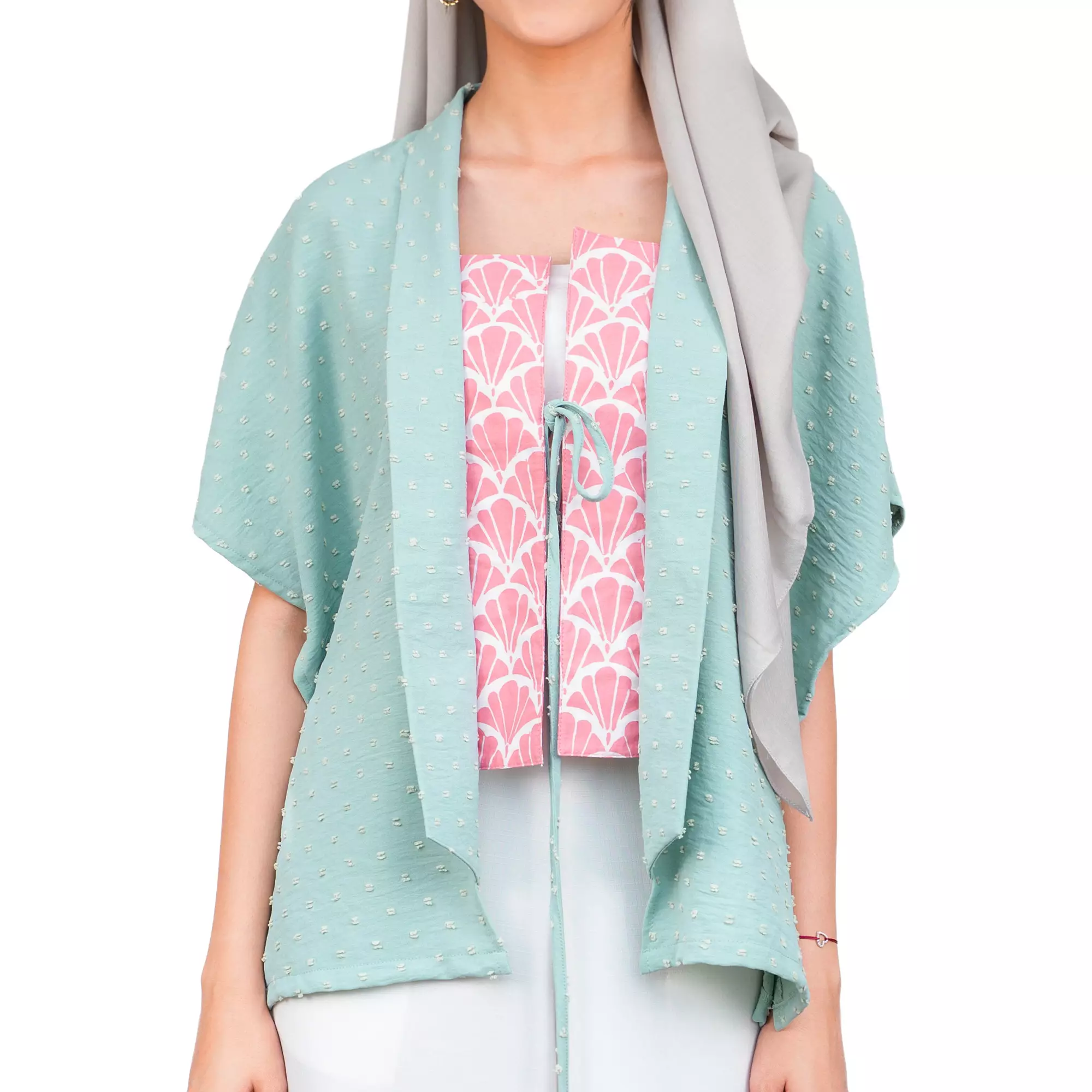 Blazer Batik Wanita - Bhatara Batik Allegra - Atasan Batik Modern Lengan Pendek