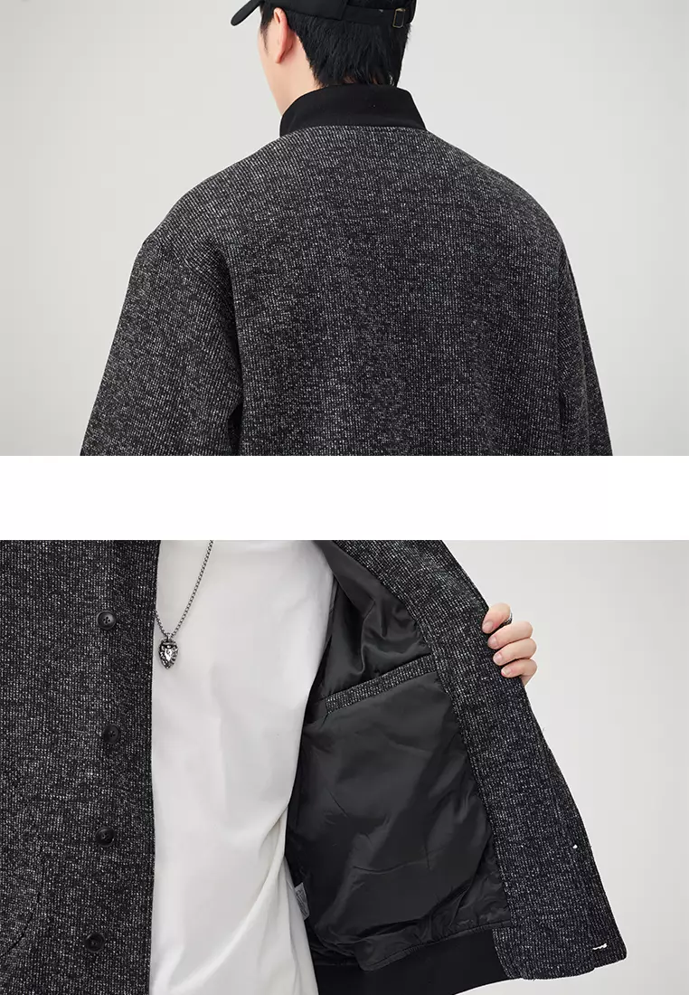 Contrast Patchwork Stand Collar Jacket AY-DS1709