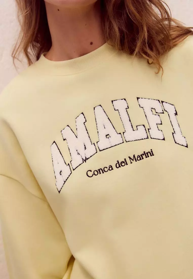 Yellow Boucle Amalfi City Graphic Sweat Top