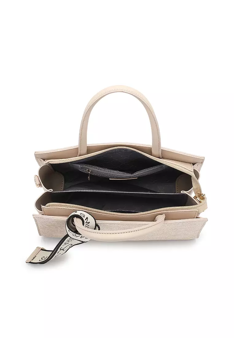 Women's Top Handle Bag / Sling Bag / Crossbody Bag - Apricot