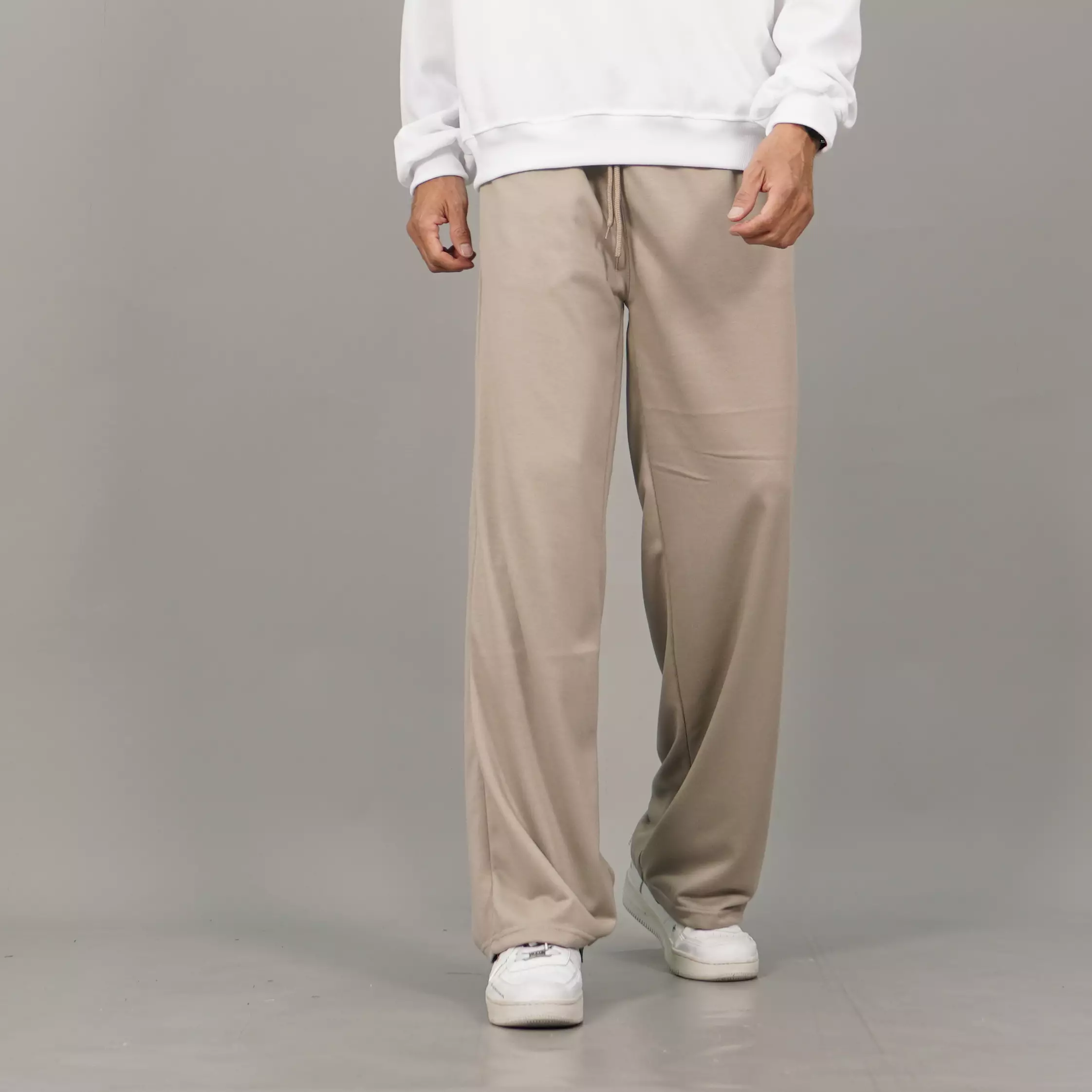 RIO Baggy Pants Pria Loose Pants Pria Celana Panjang Longgar Pria - Krem