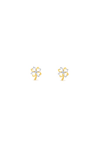 MJ Jewellery white and gold MJ Jewellery Clover Leaf Gold Earrings S164, 916 Gold 2B3B6ACCD89214GS_1