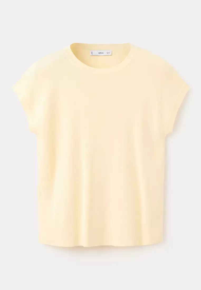 Short-Sleeved Knitted Cotton Sweater