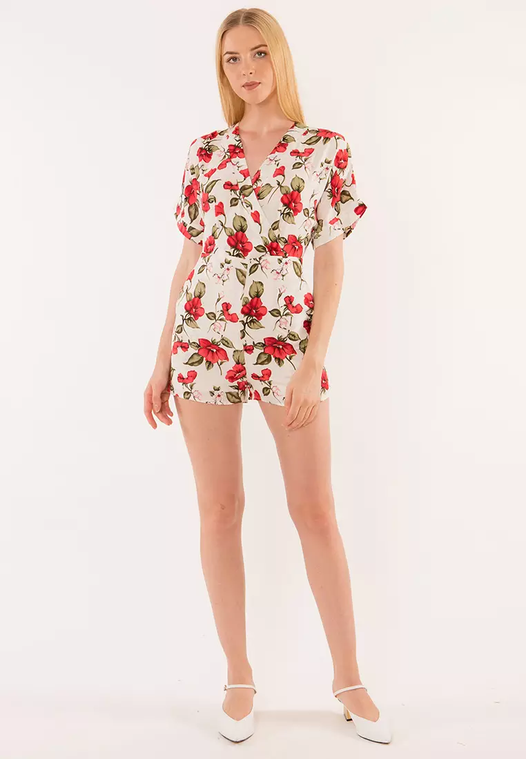 Plain hot sale white playsuit