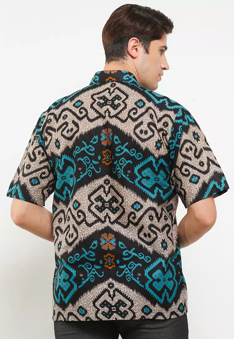 Faloya Kemeja Batik Premium Pria Casual Modern Lengan Pendek