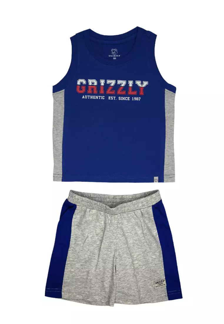 Buy Grizzly Toddler Boys Muscle Shirt and Garterized Short Set 2023