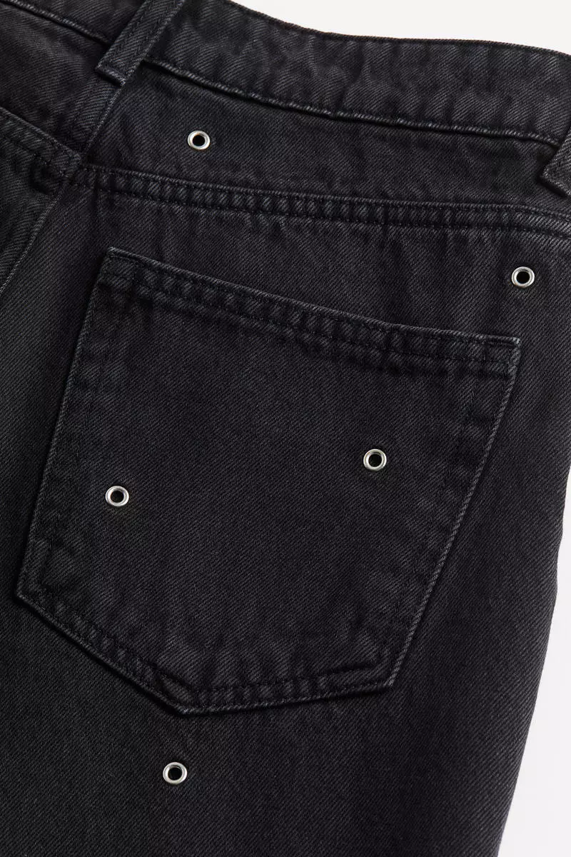 Eyelet-detail straight jeans