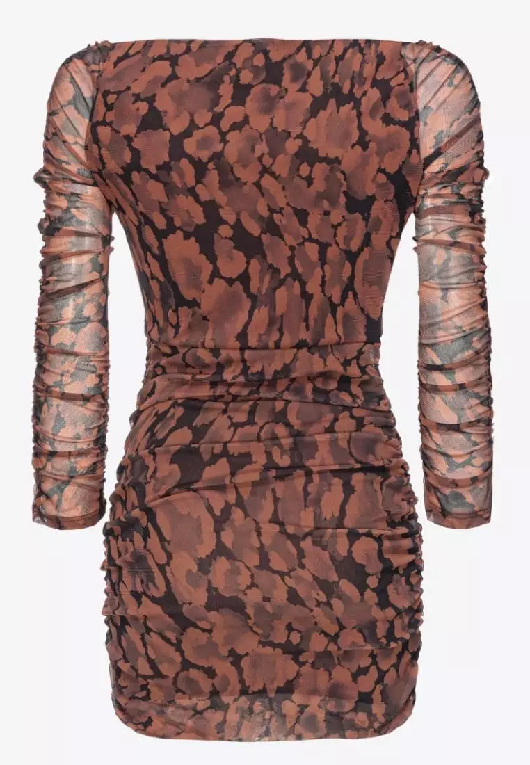 pinko brown dress Pinko Linen blend midi dress 'Alissa' Brown Women – MAXIMILIAN.it main image 0