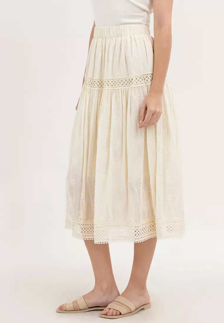 Eyelet Long Skirt