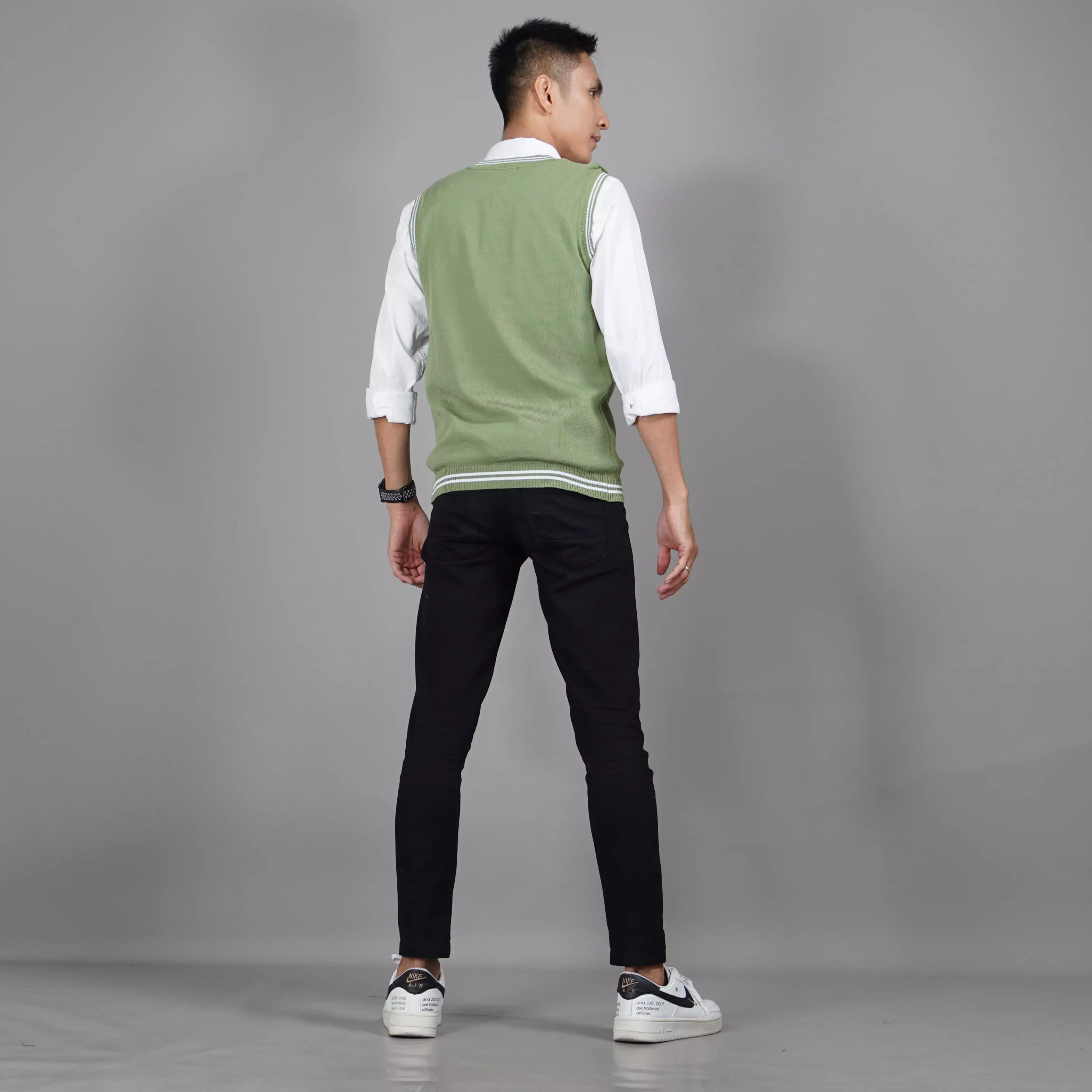 Men's Knit Outer Vest List Knit Vest Korean Style For Men - MINT