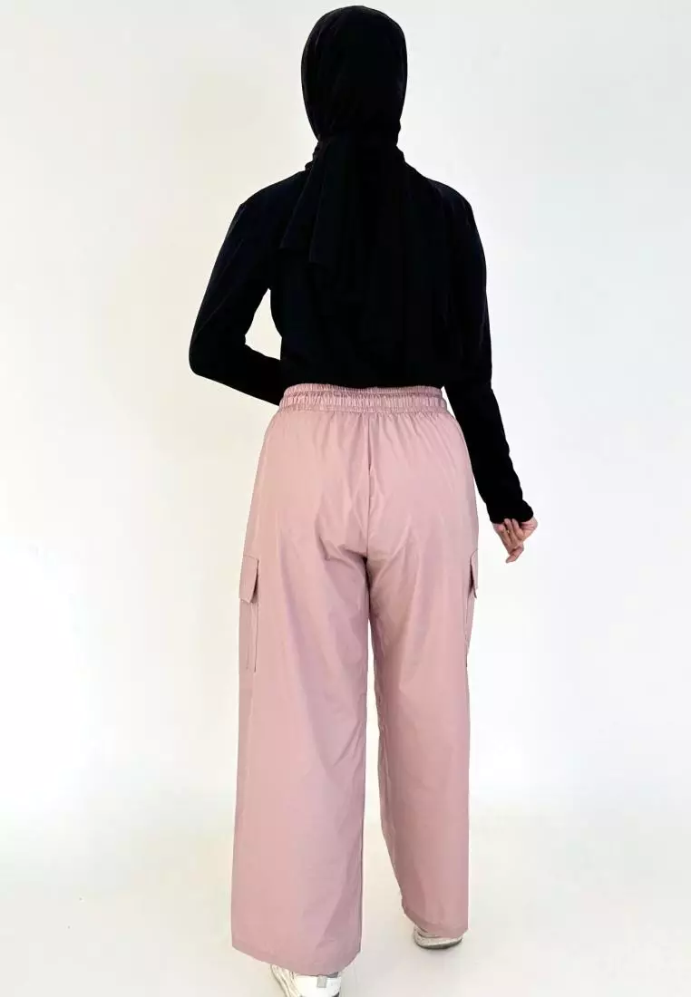 BUY 1 GET 1 FREE Alia Cargo Pants [Black - Pink]
