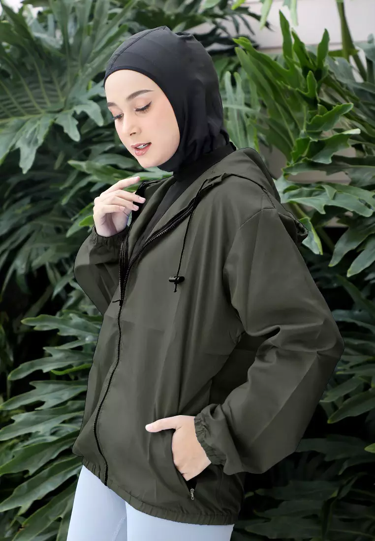 Zelena - Airy Waterproof Jacket | Jaket Olahraga | Sauna Suit - Dark Green