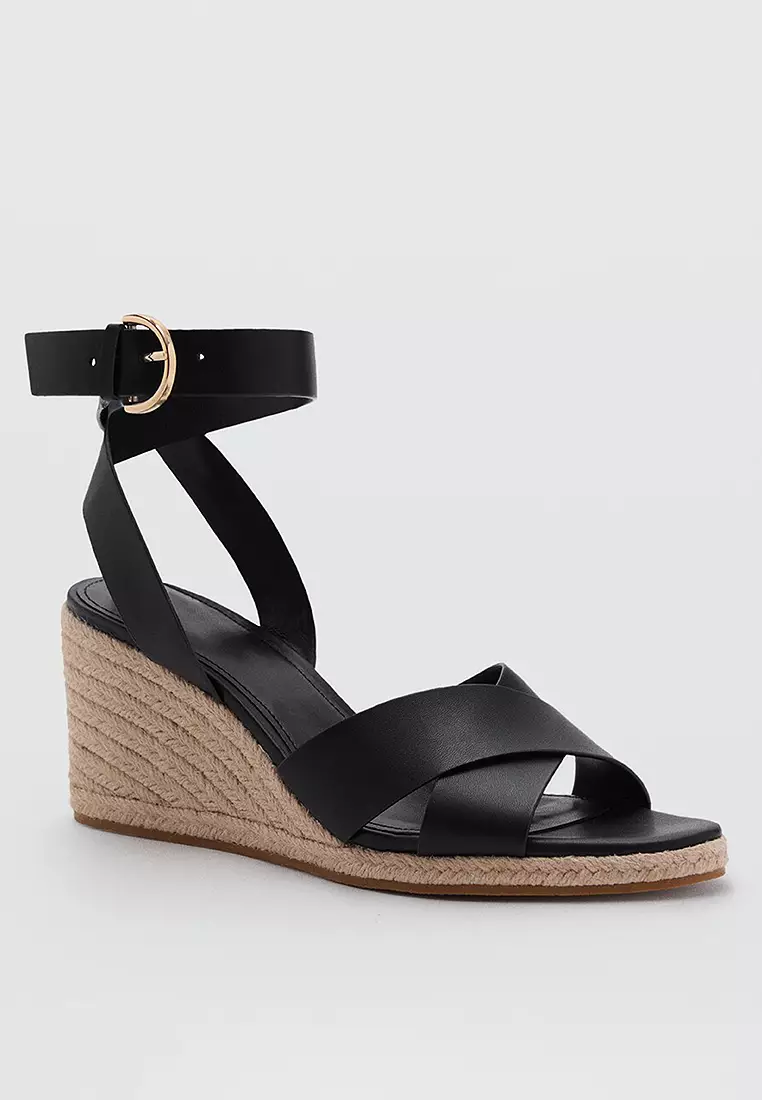 Wedge Sandals with Crisscross Straps