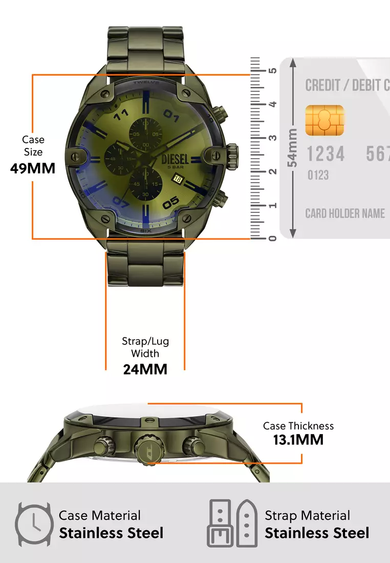 Buy Diesel Diesel Men's Spiked Chronograph Watch ( DZ4670